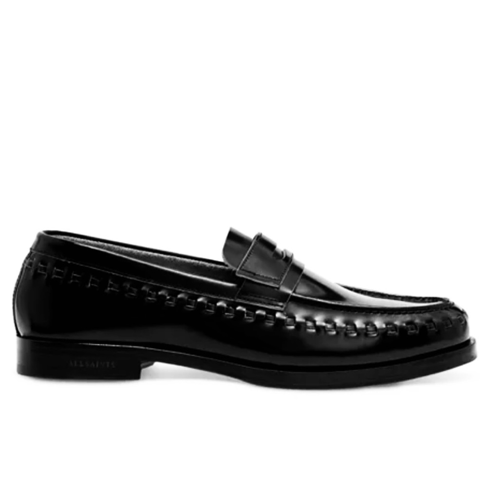 All Saints Sammy Black Leather Loafers